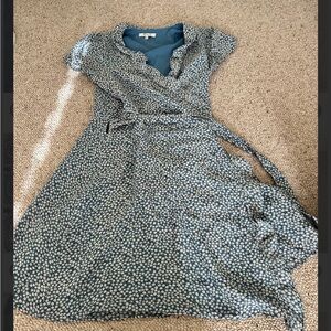 Madewell Blue Floral Midi Dress